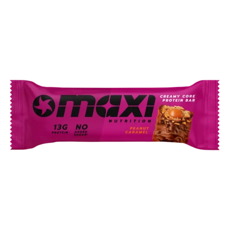 MaxiNutrition Creamy Core Protein Bar Peanut Caramel – verpackter Proteinriegel in der Sorte Erdnuss-Karamell